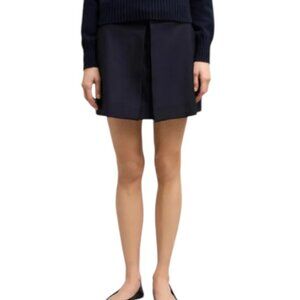 Kookai Paris navy blue pleated wool skirt size S
